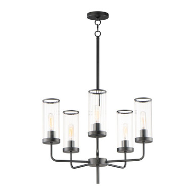 Crosby 5 Light Chandelier 24.5 Inch Tall and 24 Inch Wide by Maxim - 11475CRBK