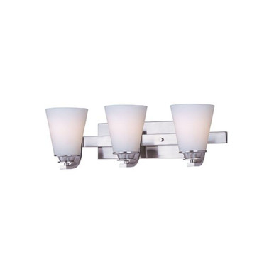 Conical 3 Light Bath Vanity 6.5 Inch Tall and 19 Inch Wide by Maxim - 9013SWSN