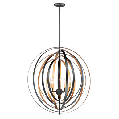 Radial 5 Light Pendant 31 Inch Tall and 30 Inch Wide by Maxim - 28675BKGLD