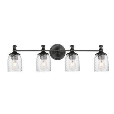Swirl 4 Light Bath Vanity 9 Inch Tall and 32.5 Inch Wide by Maxim - 21354CRBK