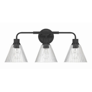 Pleated 3 Light Bath Vanity 10.75 Inch Tall and 25 Inch Wide by Craftmade - 61103