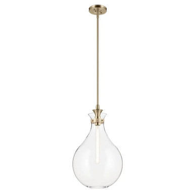 Laria 1 Light Medium Pendant 23.5 Inch Tall and 14 Inch Wide by Kichler - 52777CPZCLR