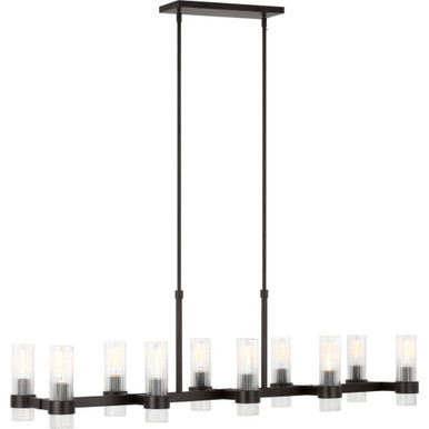 Geneva 10 Light Linear Chandelier 14 Inch Wide by Visual Comfort Studio - CC13810AI