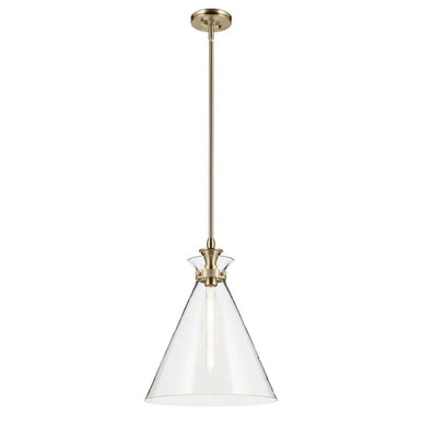 Laria 1 Light Medium Pendant 19.75 Inch Tall and 16 Inch Wide by Kichler - 52775CPZCLR