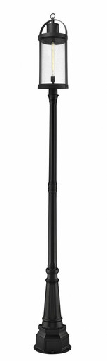 Roundhouse 1 Light Outdoor Post Mount Lantern 14.25 x 113.25 In by Z-Lite - 569PHXL-564P-BK