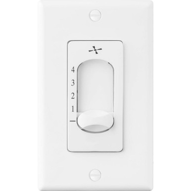 Universal 4 Speed Hardwire Wall Control 5 Inch Tall by Visual Comfort Fan - ESSWC-3-WH