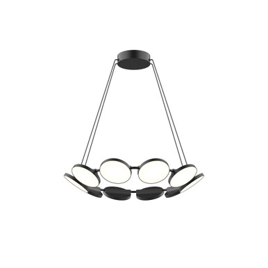 Novel 82W LED Chandelier 5.25 Inch Tall and 24.63 Inch Wide by Kuzco - CH72225-BK-UNV-010