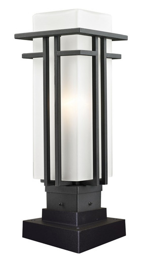 Abbey 1 Light Outdoor Square Pier Mount Lantern 6.63 x 18.25 Inch by Z-Lite - 549PHM-SQPM-BK