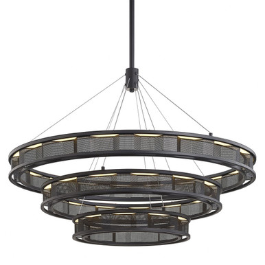 Fuze 1 Light Oversized 3 Tier Pendant by Troy - F6866-SFB