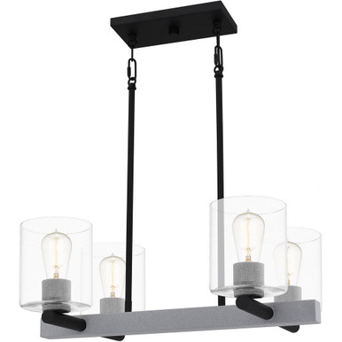 Caldwell 4 Light Medium Linear Chandelier by Quoizel - CDW5022MBK