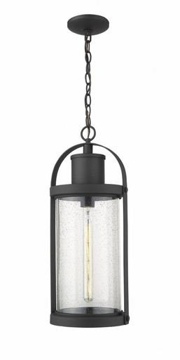 Roundhouse 1 Light Small Outdoor Pendant by Z-Lite - 569CHB-BK