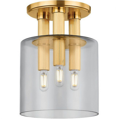 Crystler 3 Light 8.5 Inch Wide Flush Mount by Hudson Valley - 5133-AGB