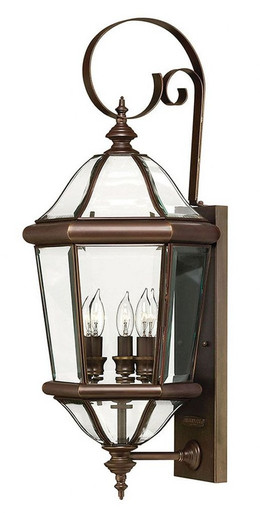 Augusta 3 Light Outdoor Candle Style Wall Lantern by Hinkley - 2454CB