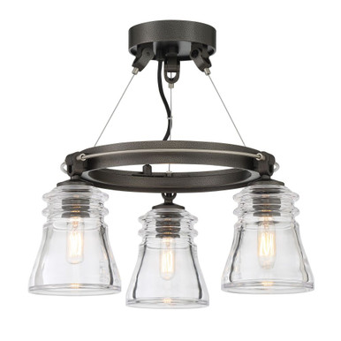 Graham Avenue 3 Light 17 Inch Wide Semi Flush Mount by Minka Lavery - 2735-709