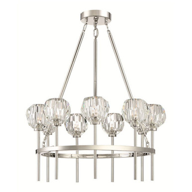 Parisian 9 Light Chandelier 13.88 x 25.75 Inch by Zeev CD10271-9-PN - CD10271-9-PN