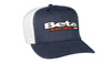 Beta Racing Navy/Mesh Stretch Fit. These are high quality hats that any one can enjoy. Very durable and thick feeling. Available in Small/Medium, Large/Extra Large, 2XL.