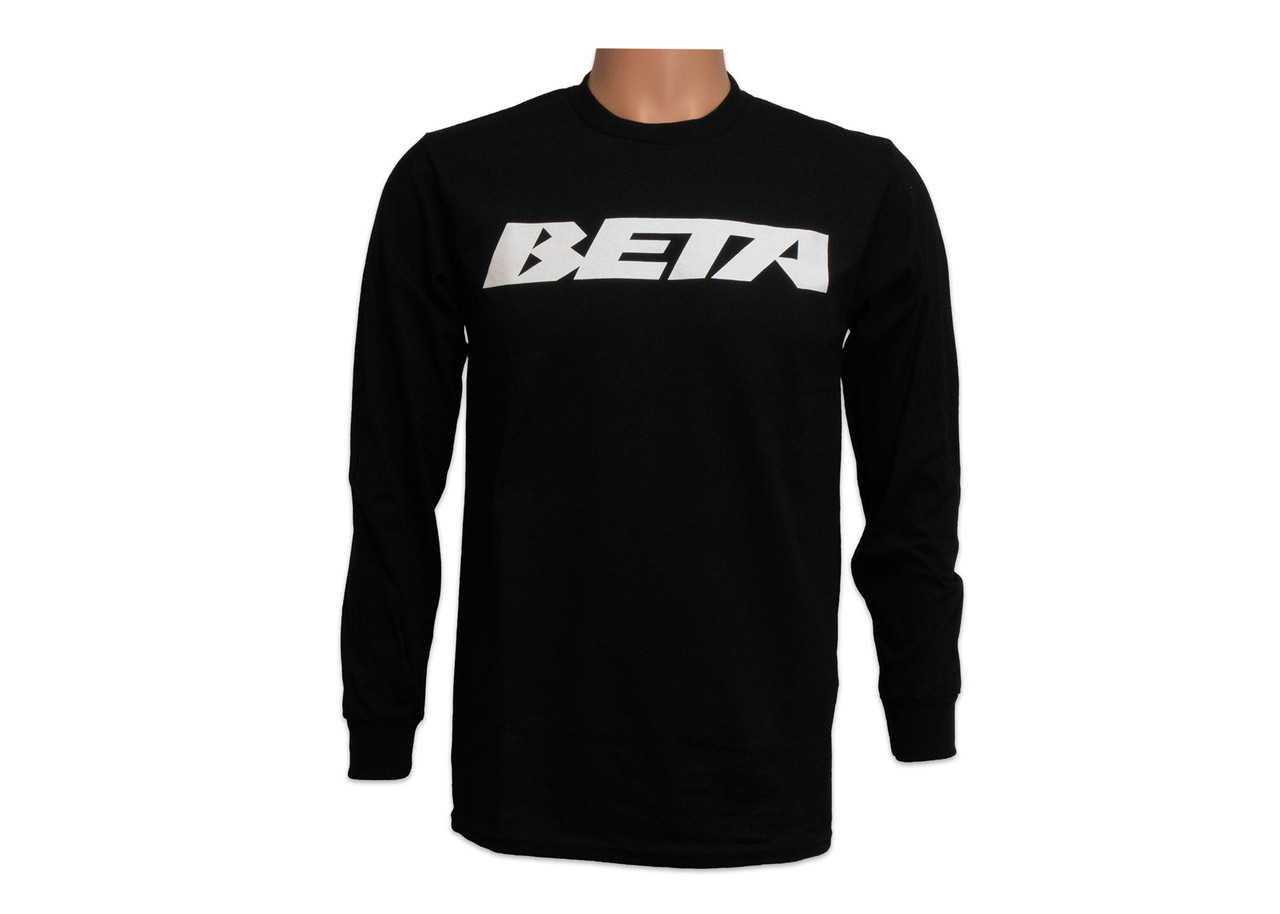 Beta 1990's Retro Long Sleeve Tee, Black