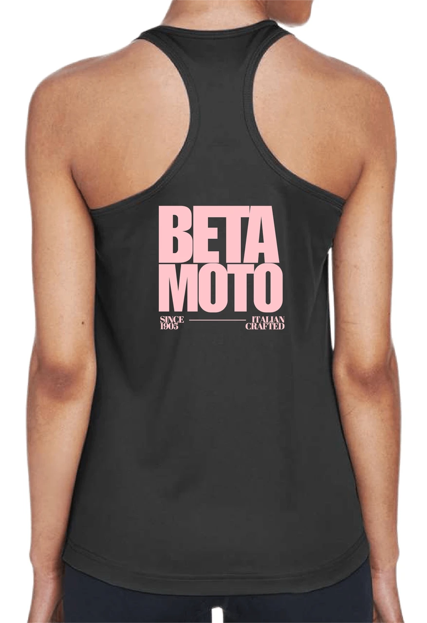 Ladies Pink Moto Tank