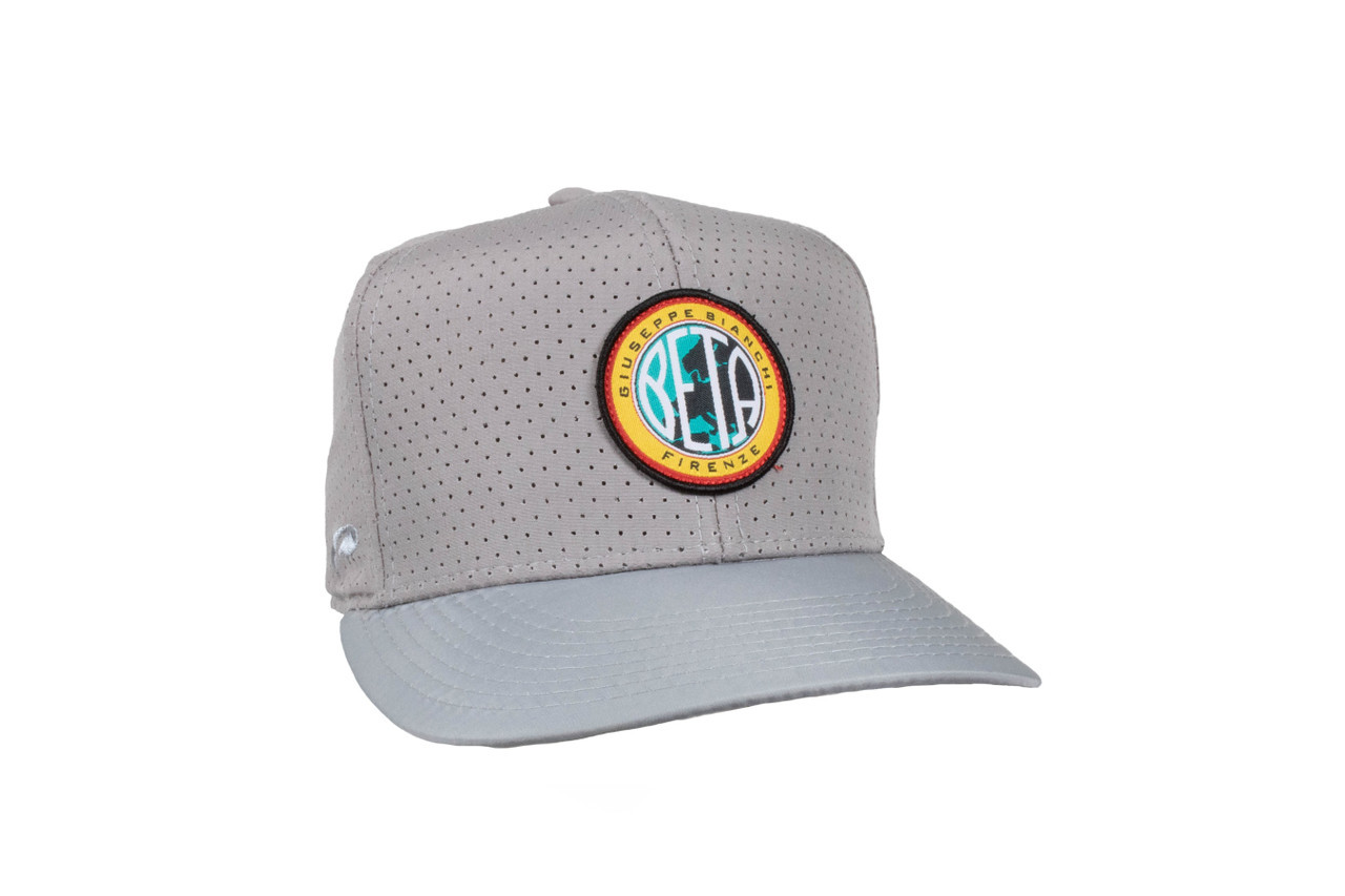 The Beta Retro hat is a 6 panel design with an adjustable velcro strap. The UV Material is light weight and perforated for breathability. One size fits all!