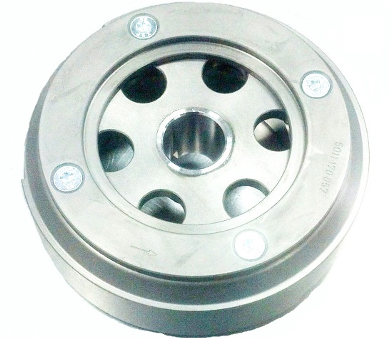 Provides a smoother power delivery works well in mud and other loose conditions. Fits 2014 Factory 2-stroke models. This Flywheel comes stock on 2015-2016 EVO 2 Strokes. Same flyhweel coming in 2017+ Evo. Flywheel puller AB-15003 required!
