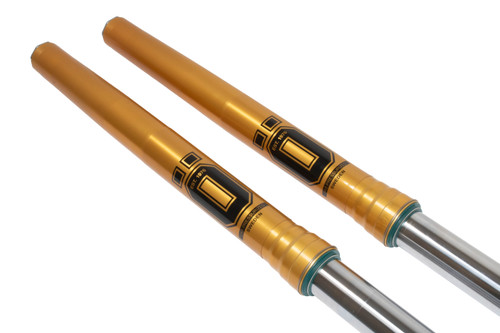 Ohlins RXF Fork Set Improved traction and absorption of small & large bumps TTX 22 pressurized cartridge with new piston holder RXF 48mm racing front fork works great with TTX Flow shock New gold anodized lower fork legs Fork springs are sold separately from fork set, but will be installed by Factory Beta USA Suspension technicians Check attached chart for instructions & recommended spring rates Ohlins RXF Fork Set Improved traction and absorption of small & large bumps TTX 22 pressurized cartridge with new piston holder RXF 48mm racing front fork works great with TTX Flow shock New gold anodized lower fork legs Fork springs are sold separately from fork set, but will be installed by Factory Beta USA Suspension technicians Check attached chart for instructions & recommended spring rates