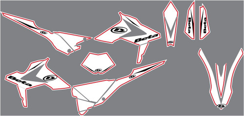 Graphics Kit, Alpine White, RR-S Graphic set, Clean White Covers front & rear fenders, headlight mask, side panels, radiator shrouds, fork guards Graphics Kit, Alpine White, RR-S Graphic set, Clean White Covers front & rear fenders, headlight mask, side panels, radiator shrouds, fork guards