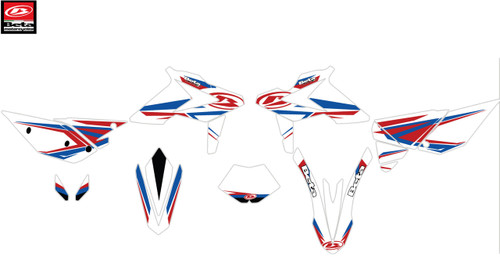 America Graphics, 2019 RR-S Looks great on Beta red frames & white body plastics A clean, mostly white look that protects stock plastics Kit covers front & rear fenders, side panels, airbox panels, radiator shrouds, fork lowers & headlight mask America Graphics, 2019 RR-S Looks great on Beta red frames & white body plastics A clean, mostly white look that protects stock plastics Kit covers front & rear fenders, side panels, airbox panels, radiator shrouds, fork lowers & headlight mask
