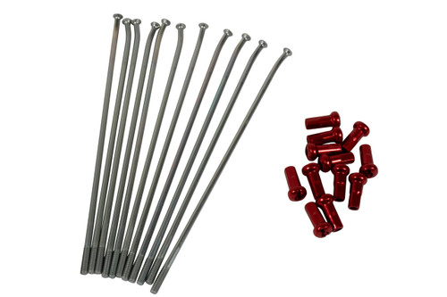 Kite Spoke Kit, 19", Black Kite spoke kit in black. These kits come in packs of 12. Includes red anodized nipples. Fits all 18"/19"/21" Kite wheels. Kite Spoke Kit, 19", Black Kite spoke kit in black. These kits come in packs of 12. Includes red anodized nipples. Fits all 18"/19"/21" Kite wheels.