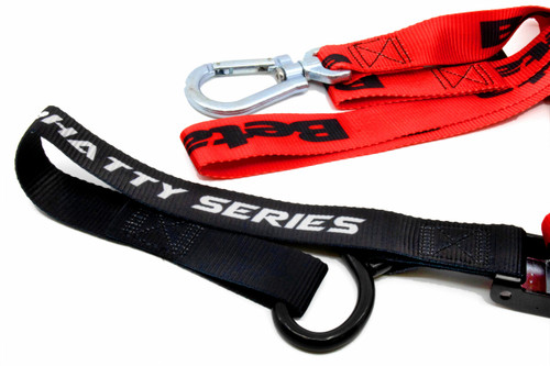 Premium Tie-Down set sublimated with "Beta".  Sliding Plate features Beta Racing logo. 1.5" thick with soft tie and bottom swivel carabineer.