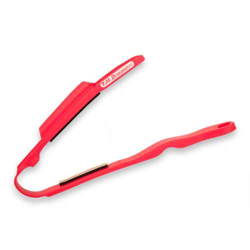 TMD is the only made in the USA factory tested front chain slider used by top race teams. Improved slider shape to increase longevity in critical wear spots. TMD sliders include friction reducing additives to decrease chain drag and increase HP. There is also UV protection additives to reduce color fade. Dampening pads are applied to reduce chain noise. 6-month (USA only) free replacement warranty Includes all new mounting hardware. Works great with inner frame protector AB-21417-R/BK