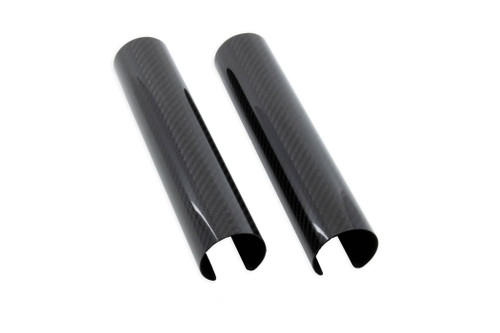 Beta USA Carbon Fiber Fork Guards, Twill Weave Pattern  Engineered to protect upper fork legs from rock chips and roost. Abrasion and UV resistant 100% carbon fiber. Felt buffer strips prevent abrasion between fork leg and guard. Fits all enduro models.