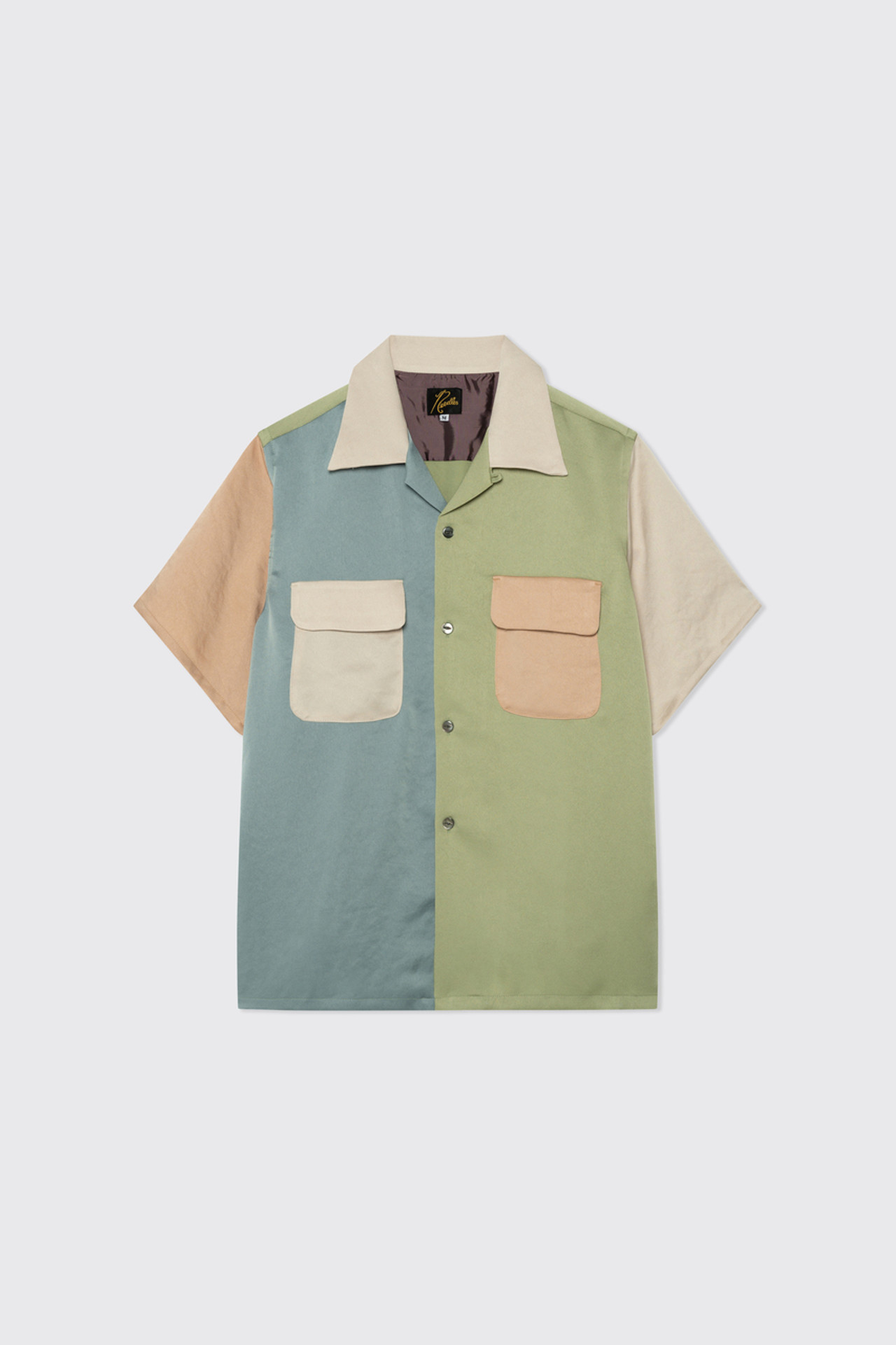 Needles S/S Classic Shirt Poly Sateen A-Light Tone - Calico Club