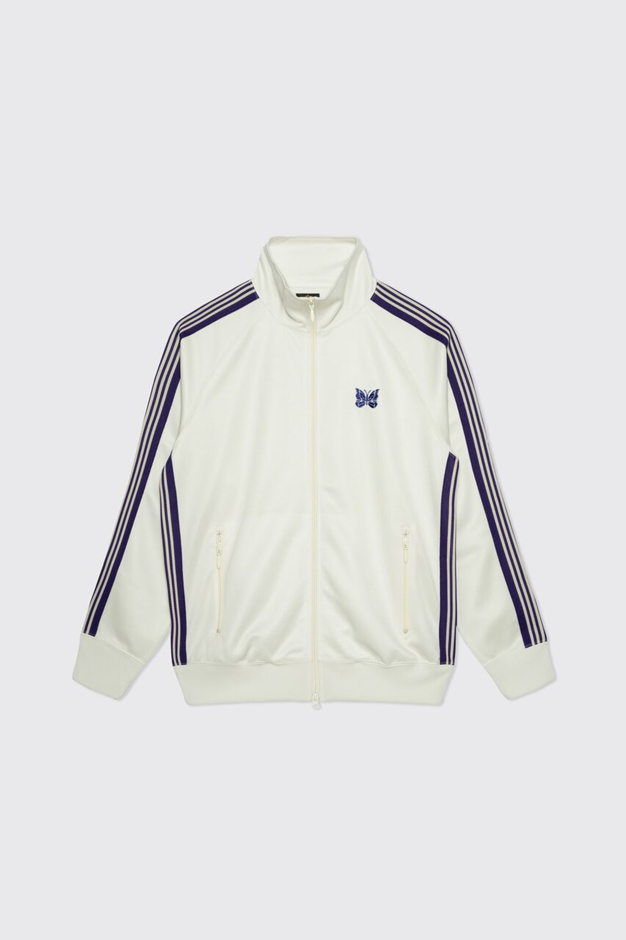 Needles Track Jacket Poly Smooth Ice White A - Calico Club