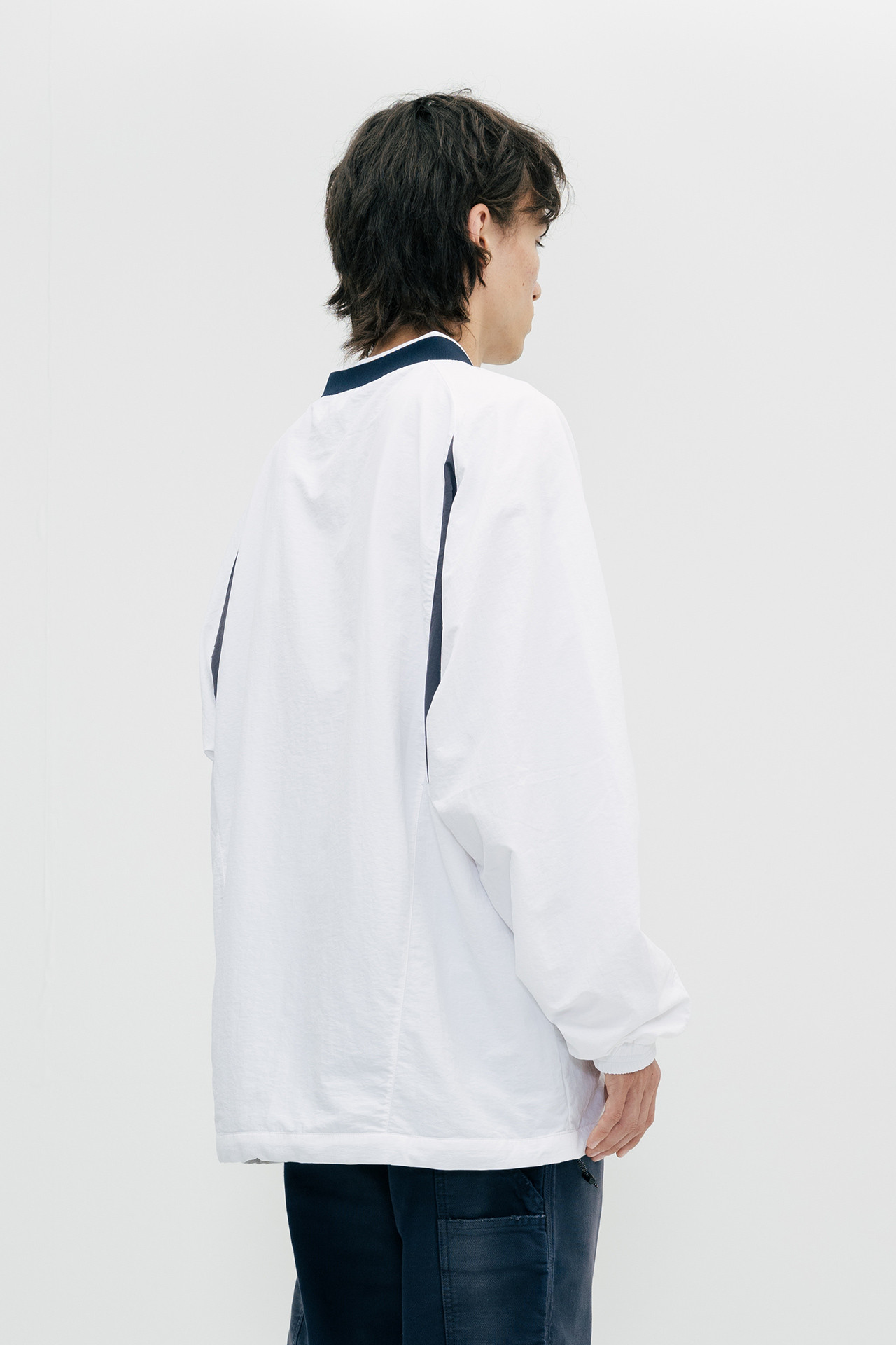 Martine Rose Sports Pullover White/Navy - Calico Club