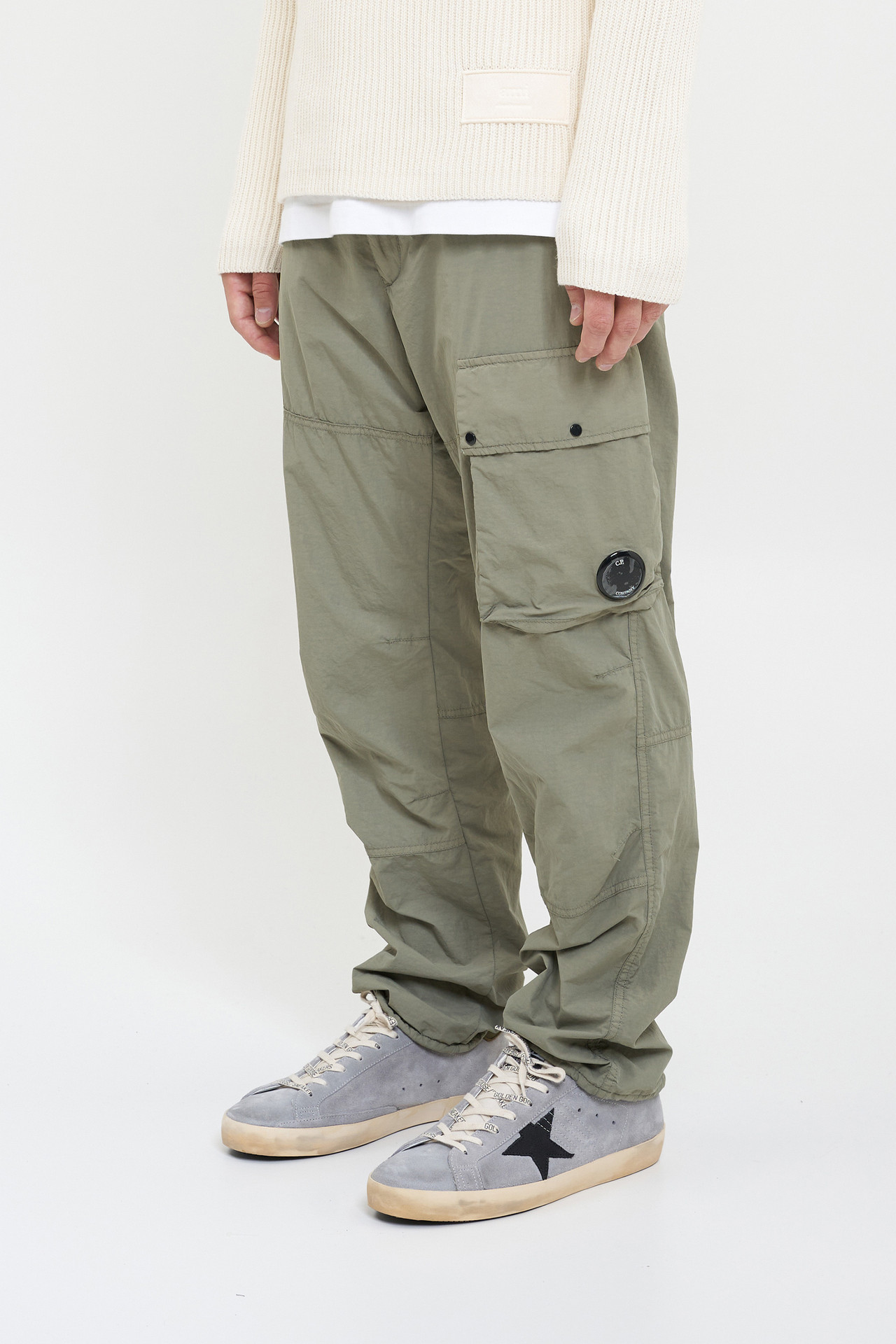 C.P. Company Pants Cargo Pant in Flatt Nylon Silver Sage - Calico Club