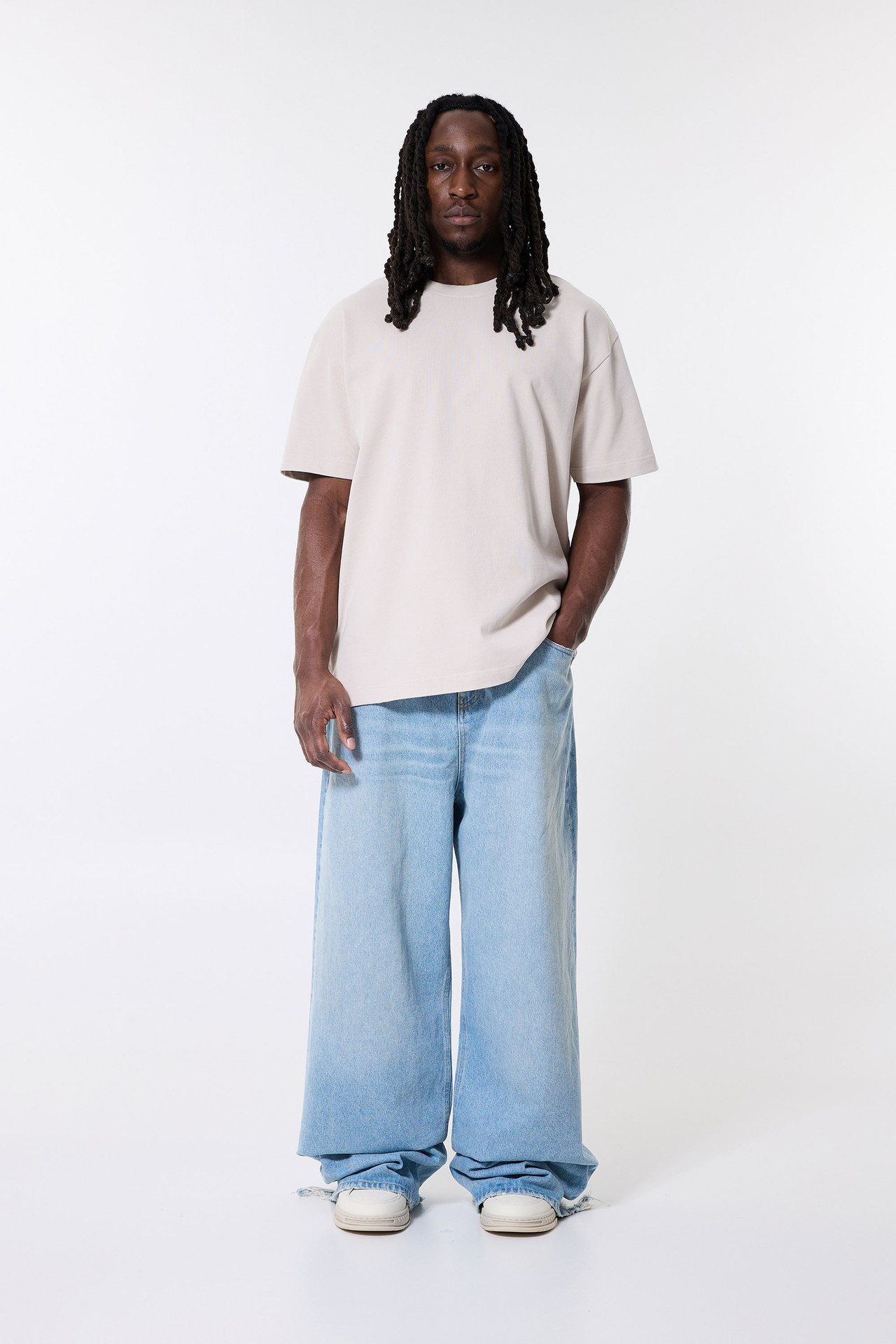 Martine Rose Extended Wide Leg Jean Bleached Wash - Calico Club