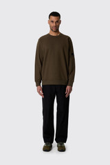 C.P. Company Diagonal Raised Fleece Crew Neck Lens 18CMSS023A Ivy Green
