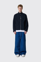 Stone Island S0026 Biker Jacket Navy Blue