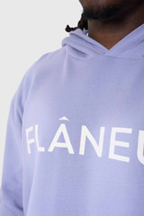 Flaneur Printed Logo Hoodie Washed 650 Purple