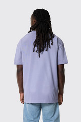 Flaneur Printed Logo T-Shirt Washed FTSH040 650 Purple