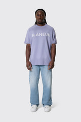 Flaneur Printed Logo T-Shirt Washed FTSH040 650 Purple