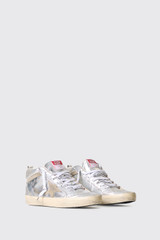 Golden Goose Mid Star Laminated Upper GWF00122.F002794 Silver/Taupe
