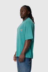 Carhartt WIP S/S Hudson Pocket T-Shirt 2ZU.5F Saguaro Chalk Wash