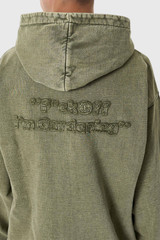 Brams Fruit Cut & Sew Quarter Zip Hoodie Washed Olive Green