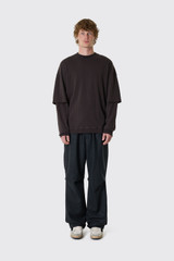 DARKPARK Jordan Wool Relax Fit Trousers Dark Grey Melange