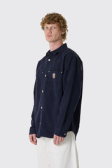 Carhartt WIP Walter Shirt Jac Cotton/Linen I033578 Dark Navy Garment Dyed