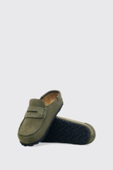 Birkenstock Naples Wrapped Suede Leather Narrow 1030252 Thyme