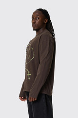 Sabbatical Cross Logo Longsleeve Button Brown