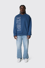 Sabbatical Logo Crewneck Night Blue White