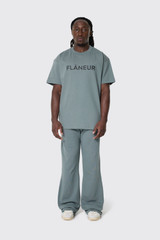 Flaneur Logo Sweatpants  Steel Green